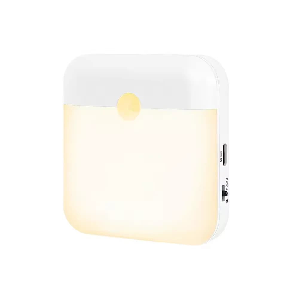 Lampe de nuit LED à détecteur de mouvement PIR, rechargeable par USB, avec interrupteur, lampe de nu