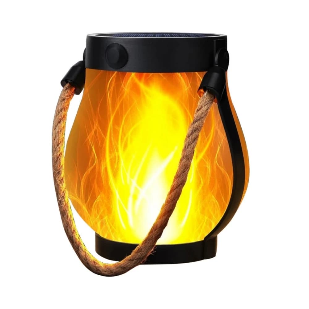 Lampe solaire à flamme vacillante, lanterne suspendue de jardin, USB/solaire, Rechargeable, 2 Modes,