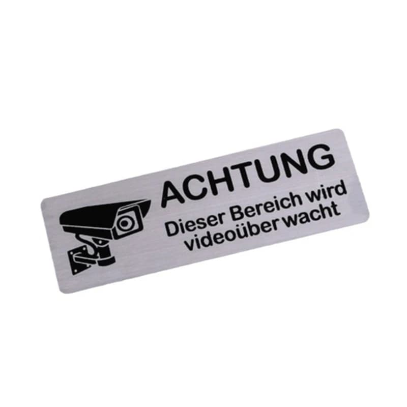 Panneau d'avertissement de vidéosurveillance en aluminium, 85x30mm, caméra privée de Surveillance av
