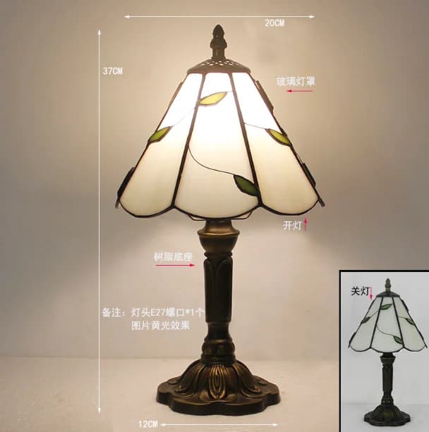 Lampe de Table 8 pouces vitrail lampe de chevet rouge Rose bureau lampe de lecture chambre salon bur