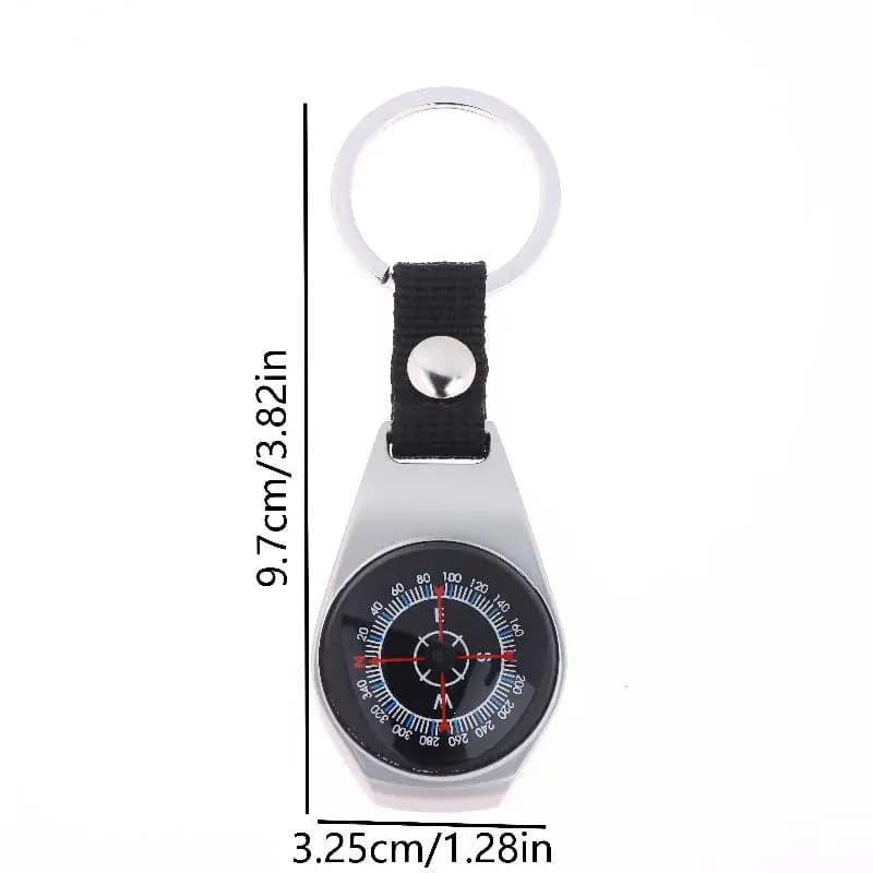 Porte-clés boussole en métal, porte-clés boussole portable, boussole de poche pour le camping en ple