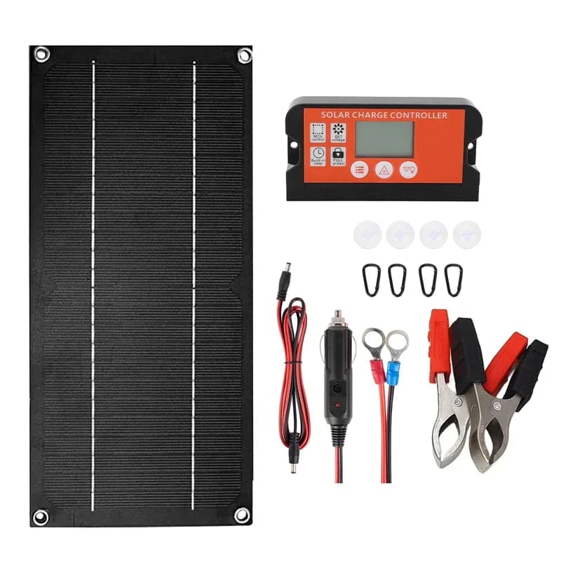 Kit complet de panneaux solaires 60W, cellule solaire monocristallin 18V avec chargeur de contrôleur