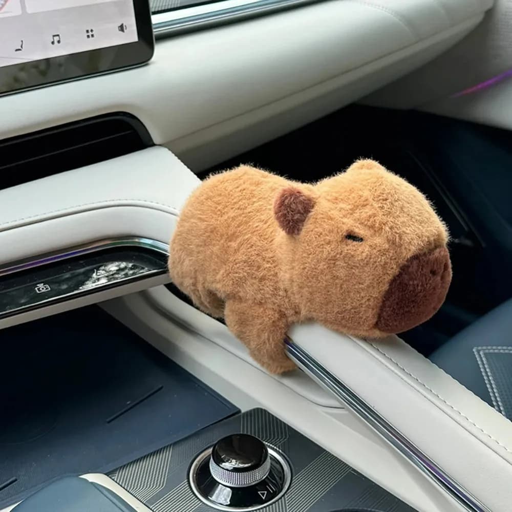 Capybara – ornements d'essuie-glace de voiture, poupée en peluche, toucher confortable, apparence mi