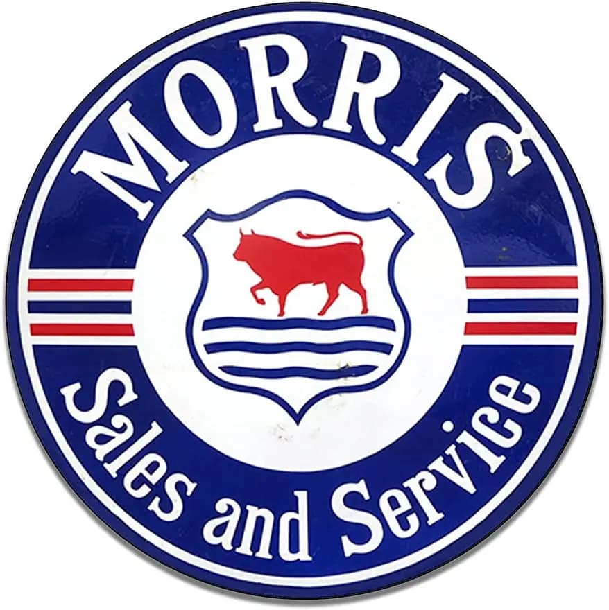 Morris Sales and Service Company Emblème Sceau Panneaux à gaz vintage Reproduction Société de voitur