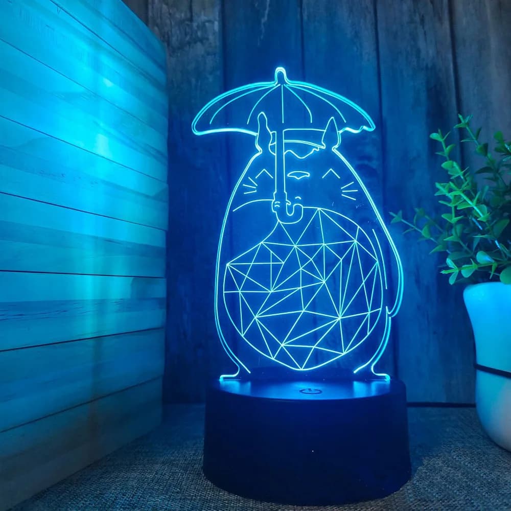 Jouets chauds Totoro 3D veilleuse visuelle créative LED lampe de bureau 16 couleurs modifiables déco