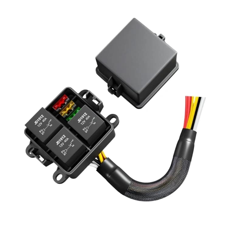 Panneau commande disjoncteur robuste à 3 voies A70F, 12V, avec câbles à code couleur pour une Instal
