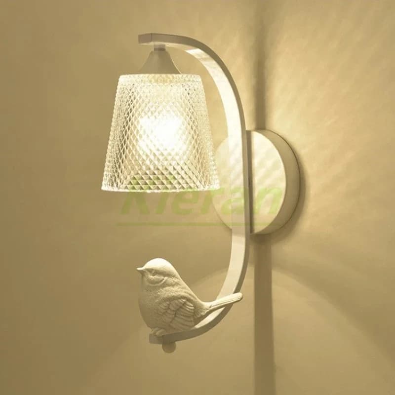 Lampe murale à LED en forme d'oiseau, design nordique créatif, luminaire d'intérieur, idéal pour une