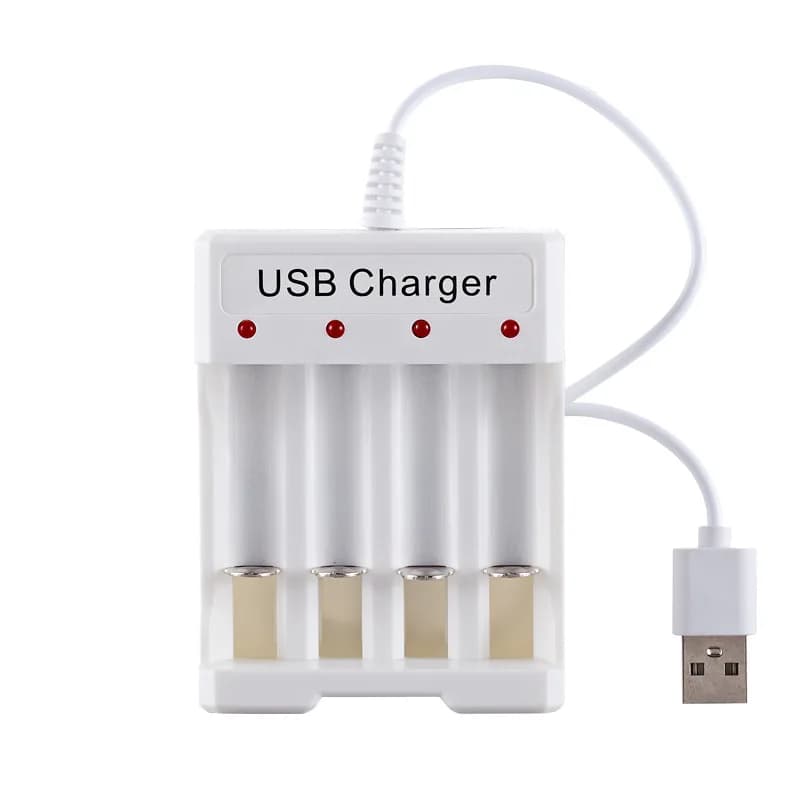 Chargeur de batterie USB AA AAA à 4 emplacements, charge rapide, pour Station de batterie Rechargeab