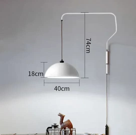 Applique murale rouge Vintage, longue suspension murale, bras oscillant réglable, pour chambre à cou