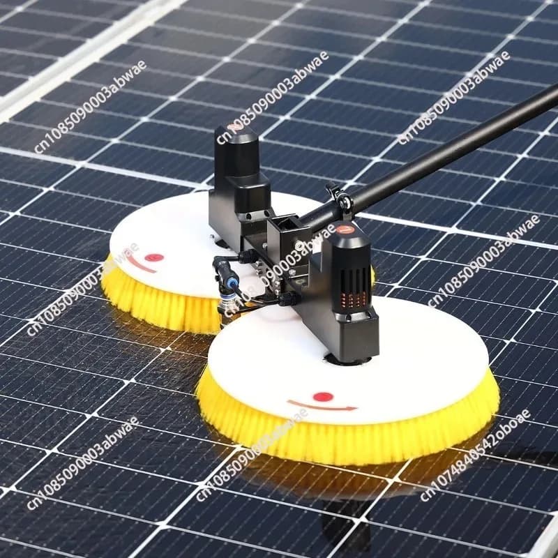 Brosse de nettoyage de panneaux solaires électriques à double tête, outil de nettoyage photovoltaïqu