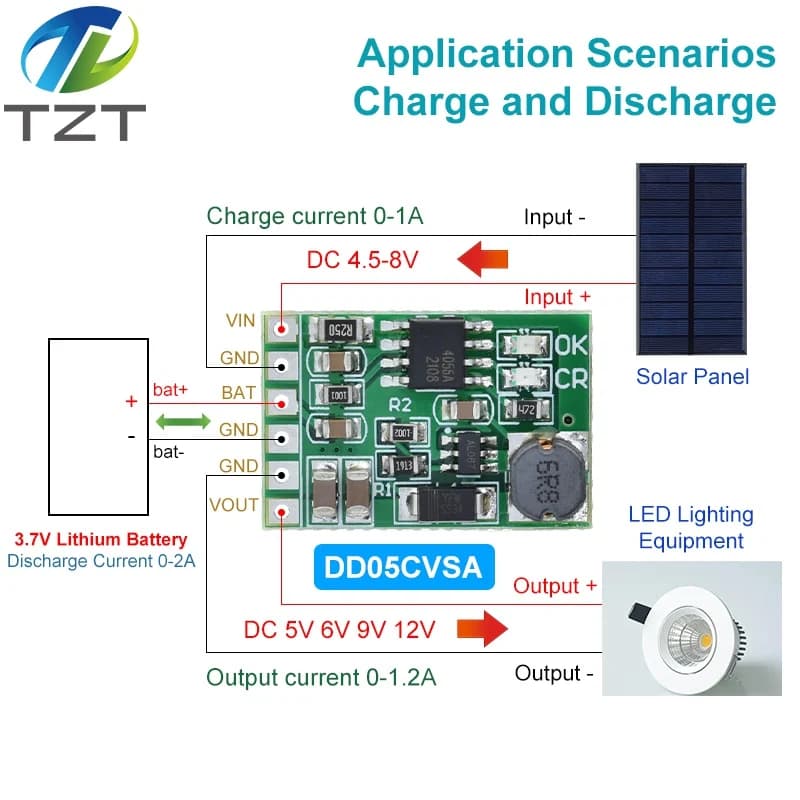 DIYTZT-Carte de déchargeur DC, convertisseur DC, Boost Tech pour bricolage, chargeur d'alimentation 