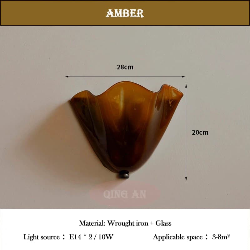 Lampe murale LED moderne de luxe nordique avec pétales de verre colorés, art créatif, lumières pour 