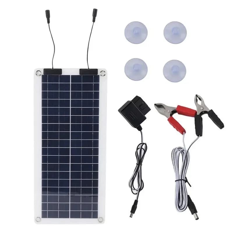 Chargeur de panneau solaire 100W, étanche, maintien de batterie solaire, double sortie pour voiture 