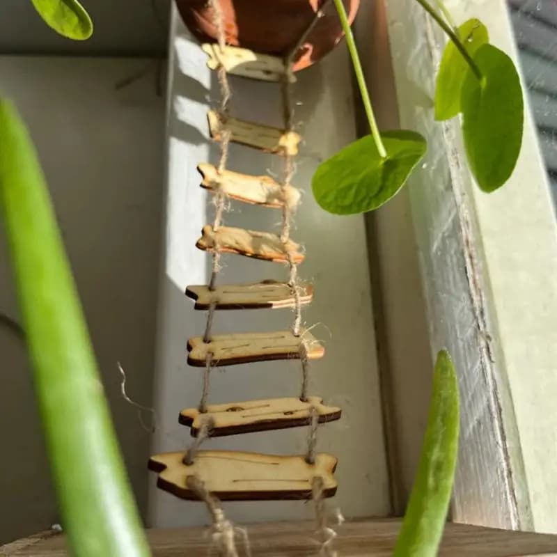 Échelle en corde en forme de pont féerique en bois, décoration miniature pour jardin féerique, pour 