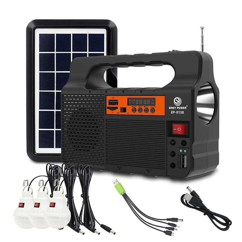 Panneau solaire avec 3 ampoules LED, Kit de générateur d'énergie, économie d'énergie, éclairage sola