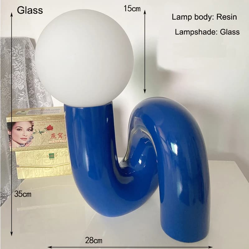 Lampe de bureau rétro postmoderne en résine, atmosphère à la mode, lampe de chevet de chambre à couc