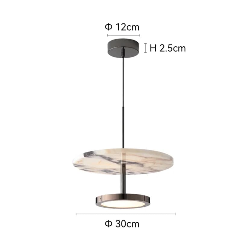 Lampe à suspension ronde en pierre naturelle noire de luxe, lustre de chevet de chambre à coucher ha