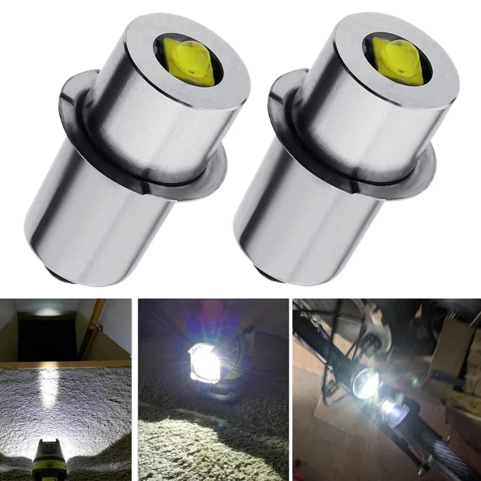 Ampoule de lampe torche LED P13.5S 6-24V, remplacement pour Maglite Ryobi 18V, phare de travail, 200