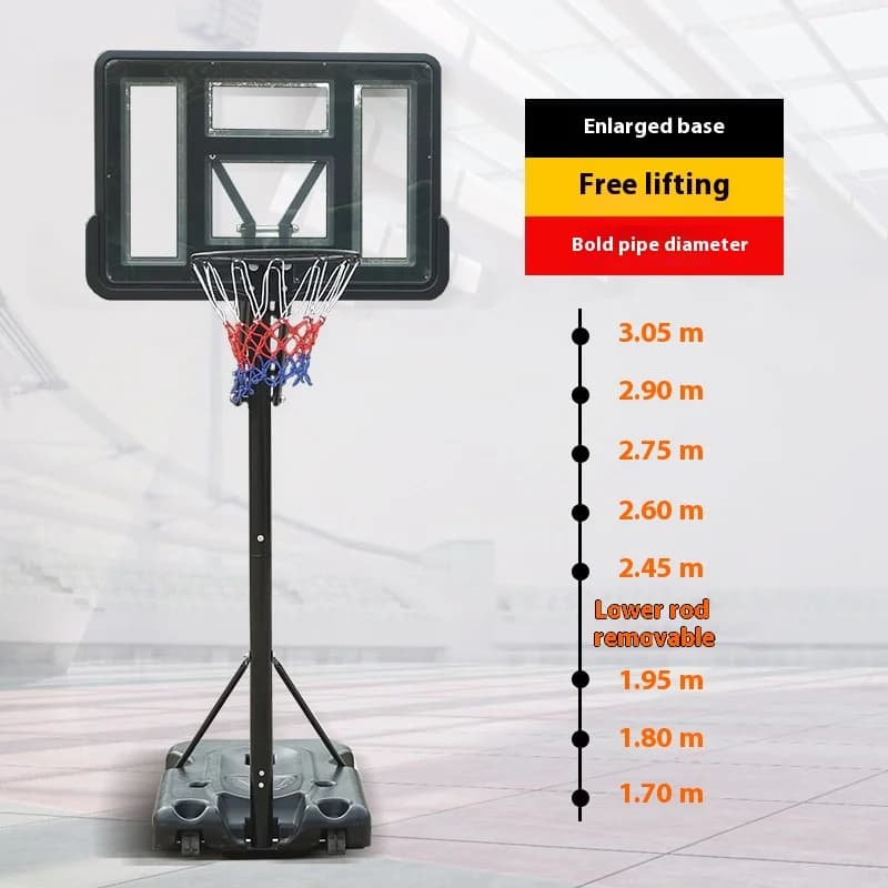 Support de cerceau de basket-ball extérieur Portable, panneau arrière de 52 pouces, jante de basket-