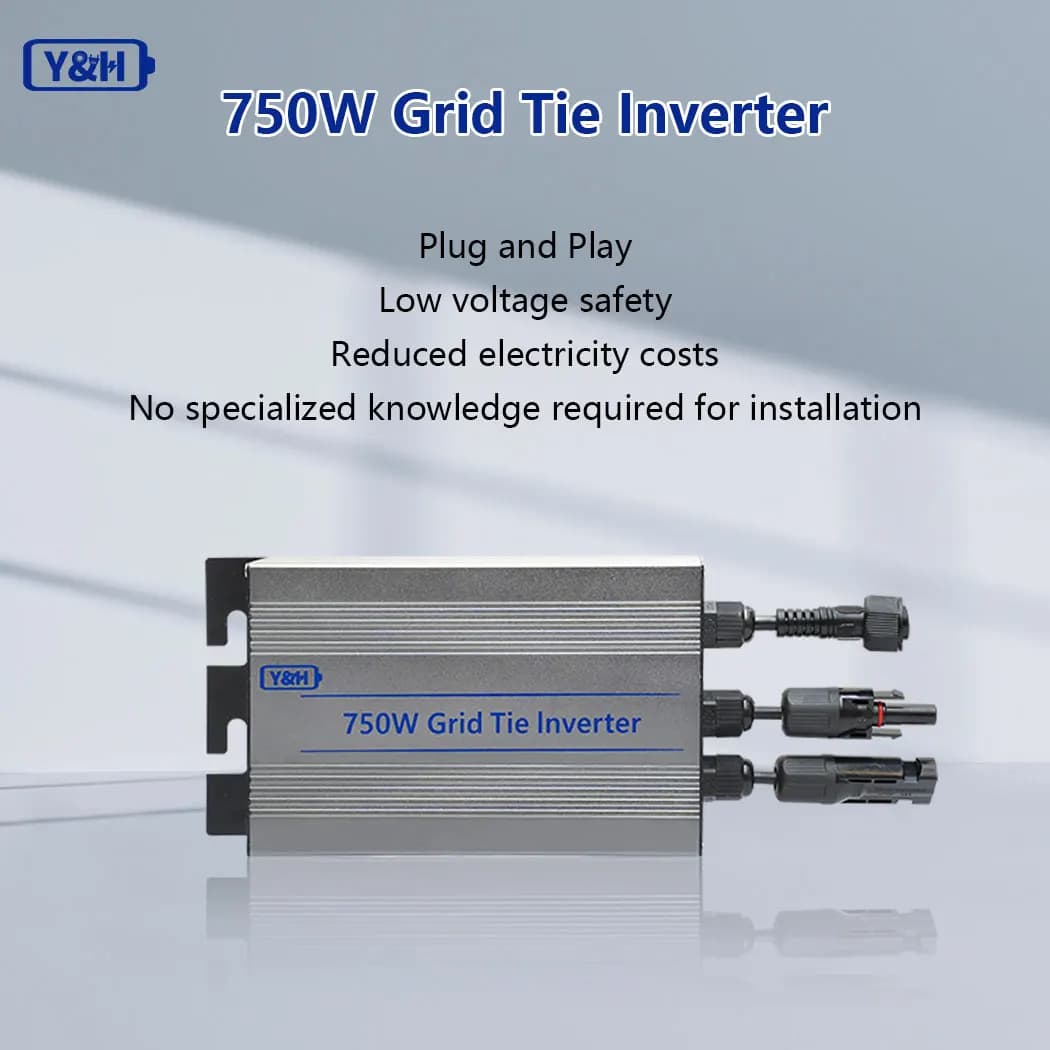 Y & H MPPT Micro onduleur 750W onduleur de liaison au réseau panneau solaire entrée 24-60V AC110V AC