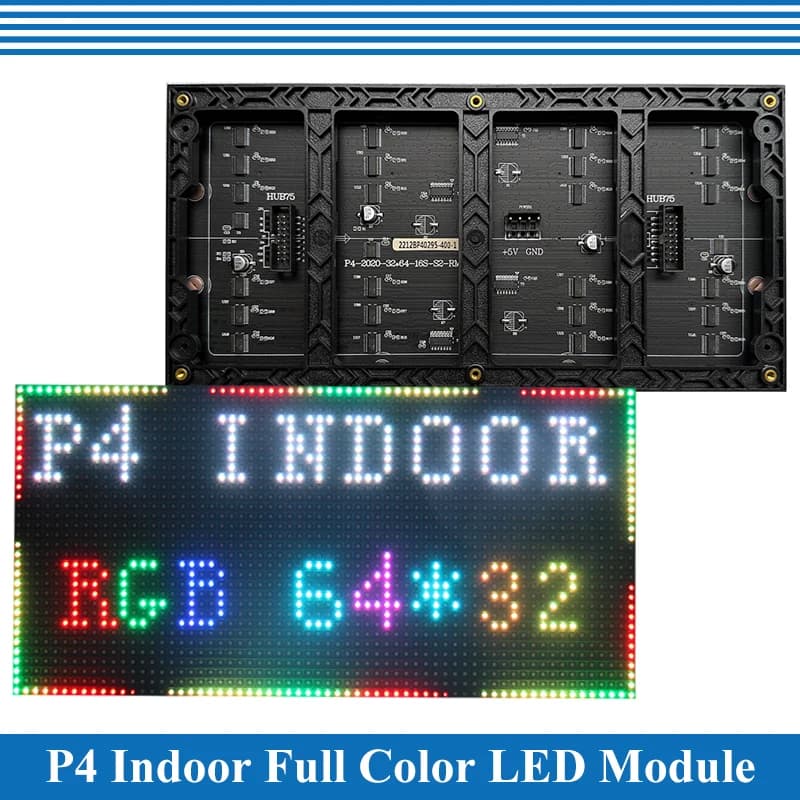 Module de panneau d'écran LED P4 256*128mm 64*32 pixels 1/16 Scan intérieur 3in1 SMD RGB module de p