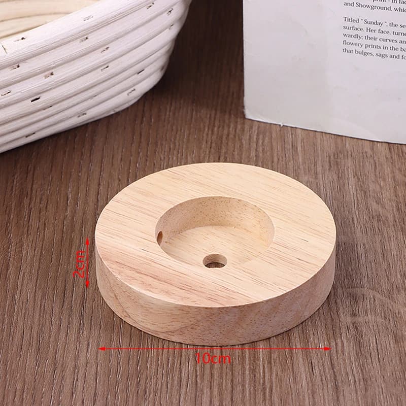 Base de lampe de Table ronde en bois massif, 10CM 12CM 15CM, présentoir de lampe, pièces de lumière,