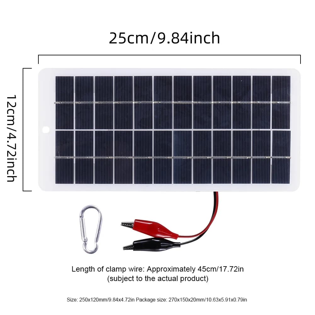 Panneau solaire portable 20W 12V, petit module à cellules en polysilicium, chargeur solaire DIY exté