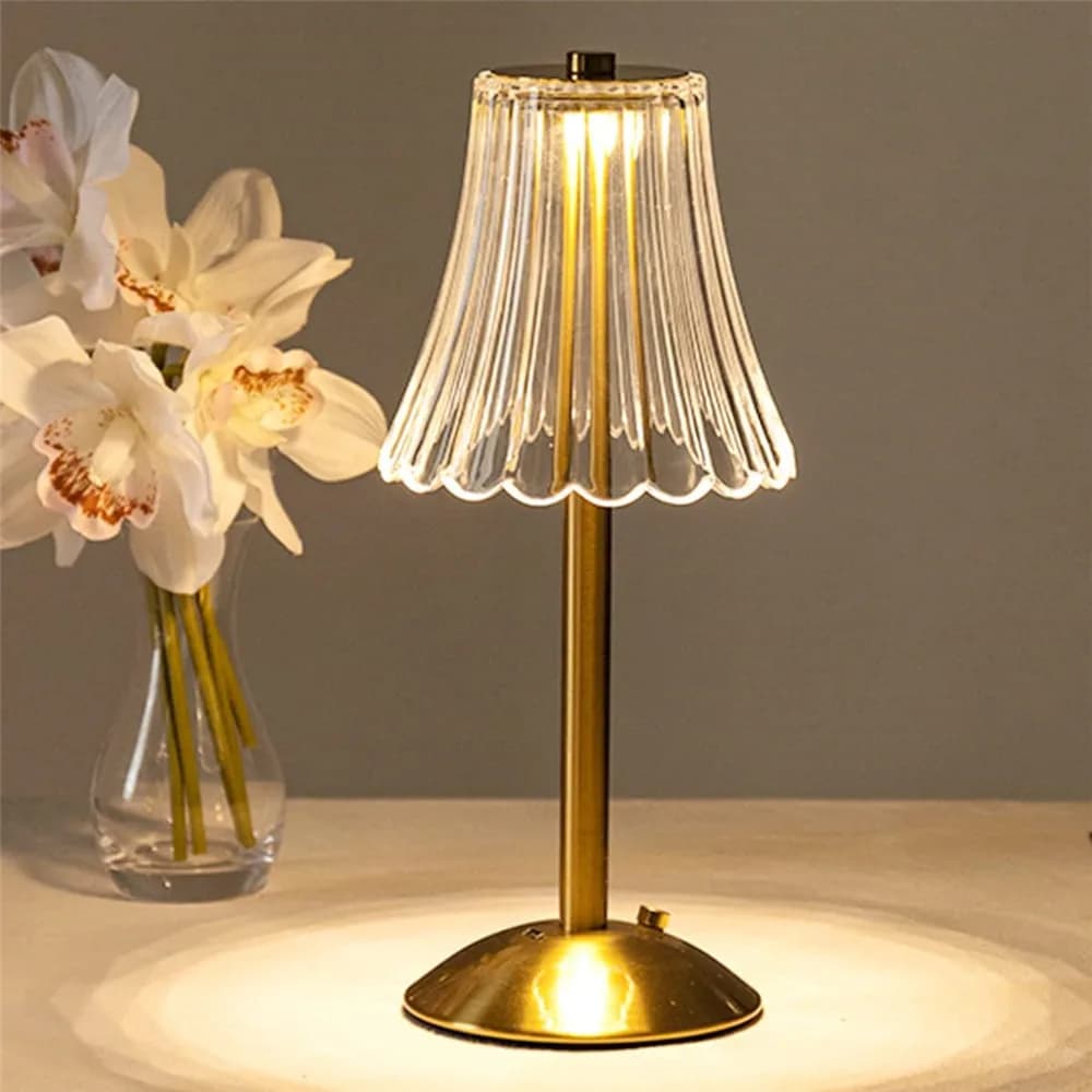 Lampe de table en cristal à gradation trichromatique, lampes de salon, protection des yeux, veilleus