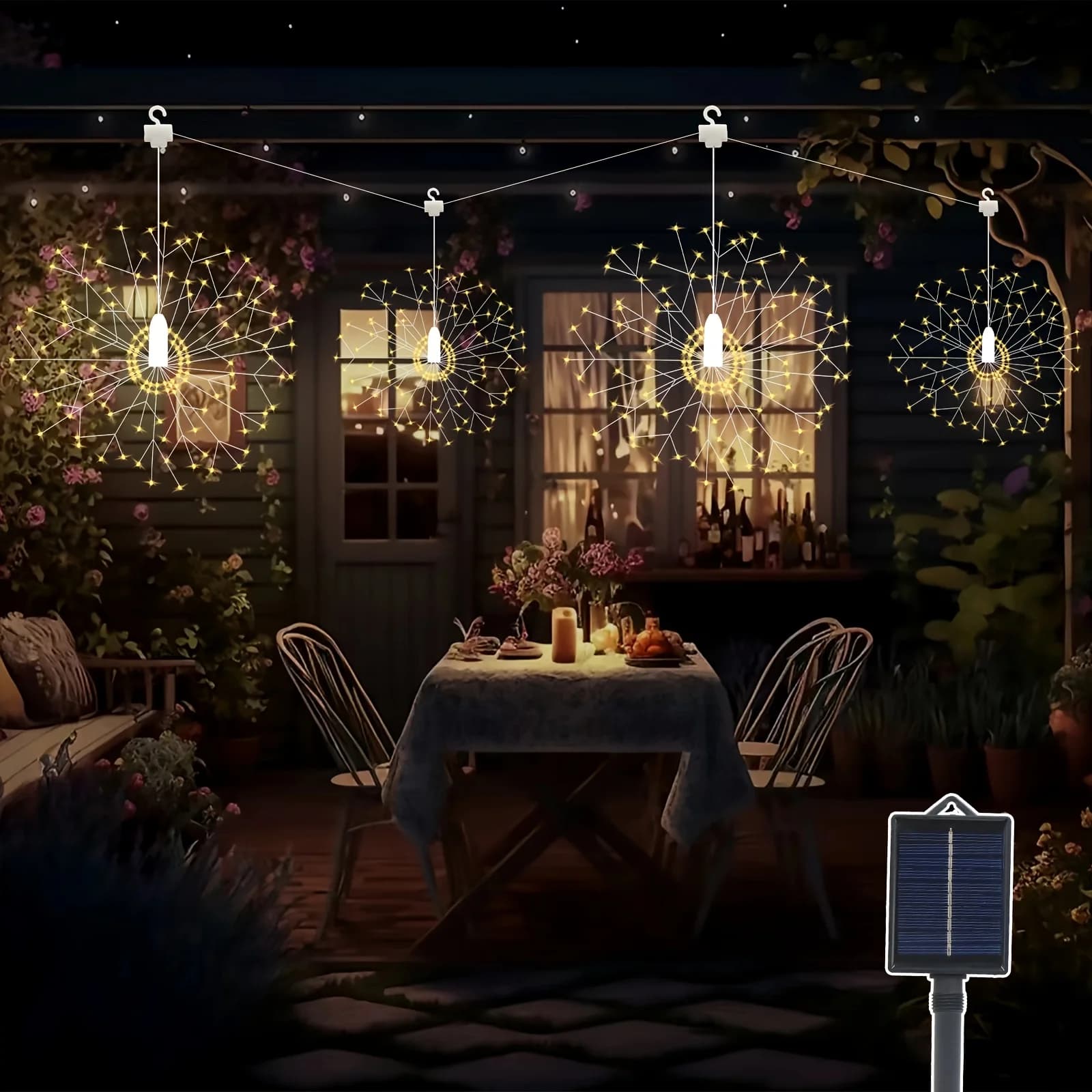 4 pièces solaire extérieure luciole lumière LED fil de cuivre fée lumière étanche bricolage feu d'ar
