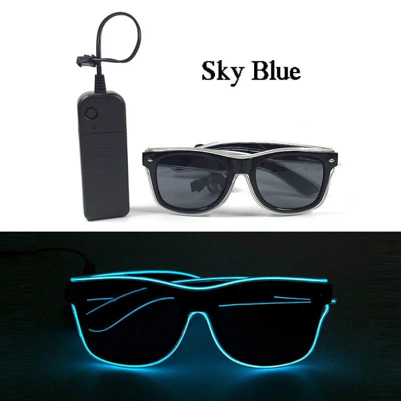 Lunettes LED fluorescentes pour soirées, bars et clubs, lunettes de performance mécanique pour la da