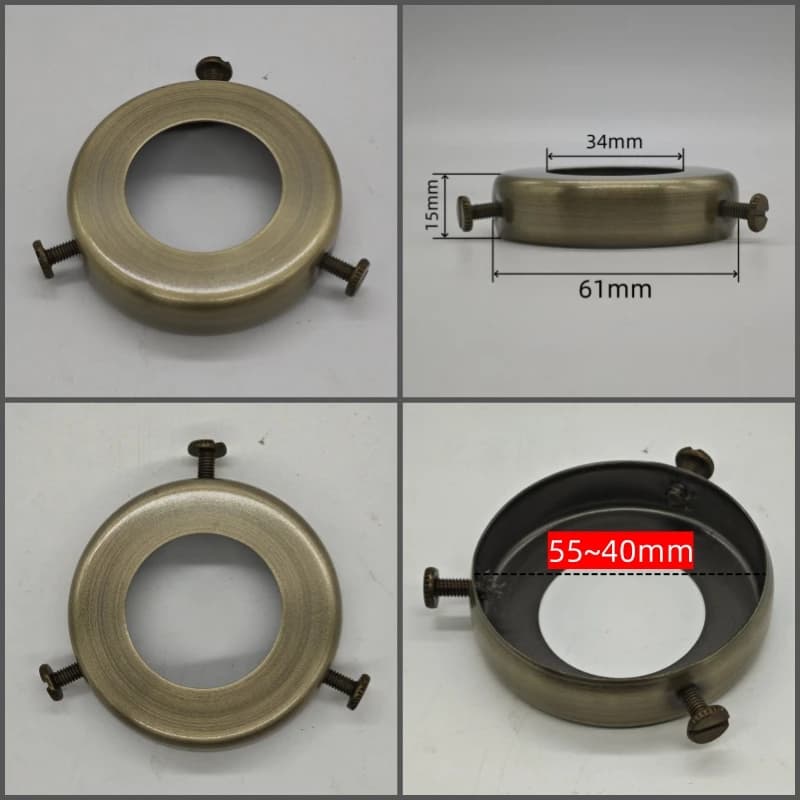Lampe de table chromée à griffes métalliques, support de lampe couleur argent avec 3 vis, couvercle 