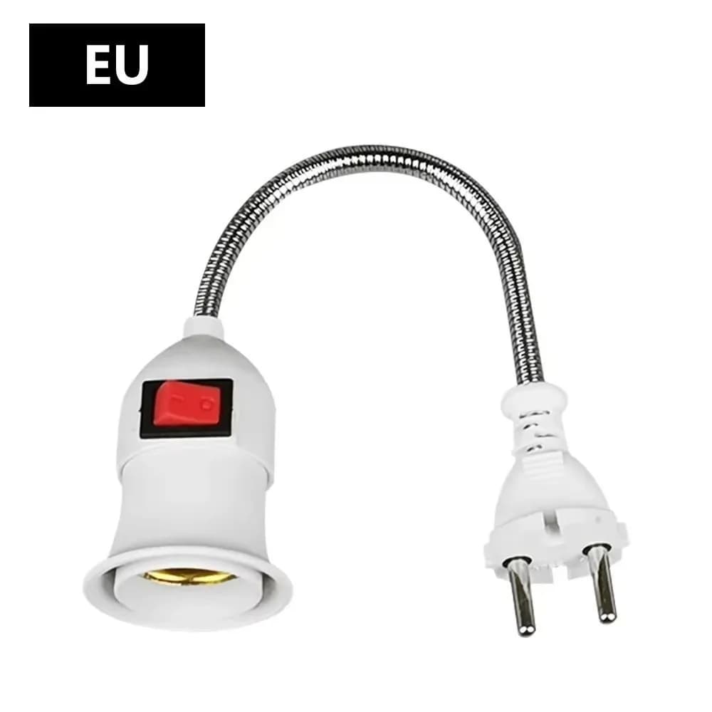 Douille de lampe E27 avec interrupteur, prise EU, interrupteur à bascule, économie d'énergie, suppor