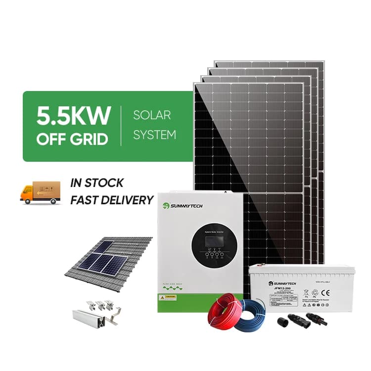 Système solaire complet 5 kW, système d'énergie solaire hors réseau, système de panneaux solaires, s