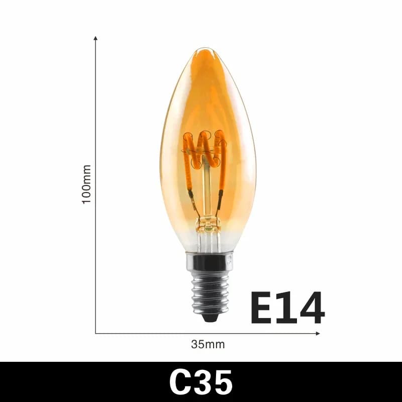 E14 E27 lumière spirale G80 G95 G125 LED ampoule à Filament 220V 4W 2200K rétro Vintage lampes éclai