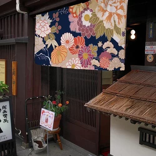 Rideau de porte horizontal court japonais, cloison de salon et de chambre à coucher, restaurant japo