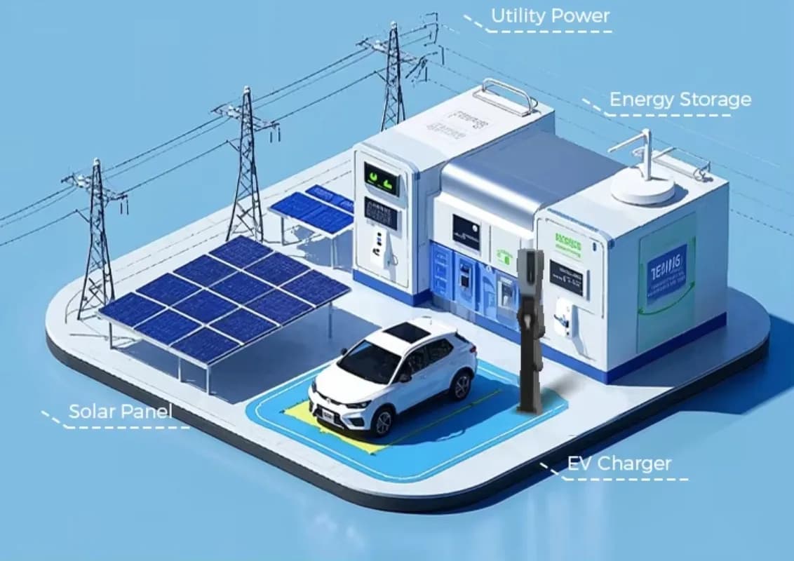 Station de recharge solaire hors réseau personnalisée 100 kW avec batterie intégrée pour chargeurs C
