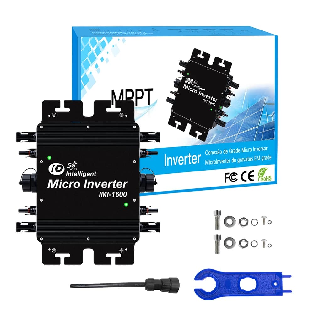 Micro-onduleur solaire 1600W MPPT WiFi, micro-onduleur à liaison au réseau 22-50VDC 230VAC 120VAC po