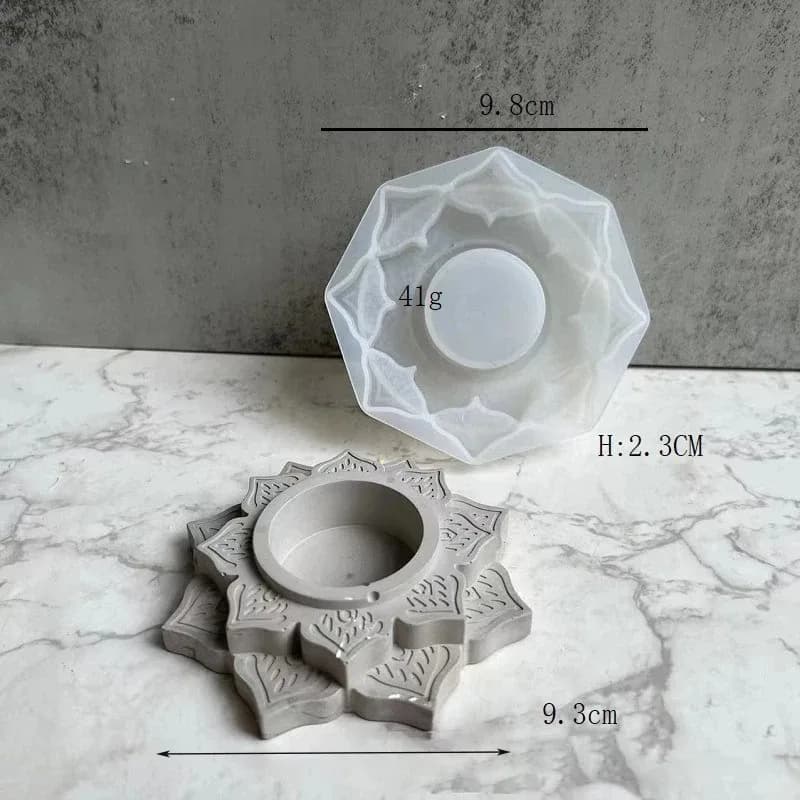 Pot de bougie en béton, moule rond en Silicone, bougeoir Lotus, moule en plâtre de ciment, bricolage