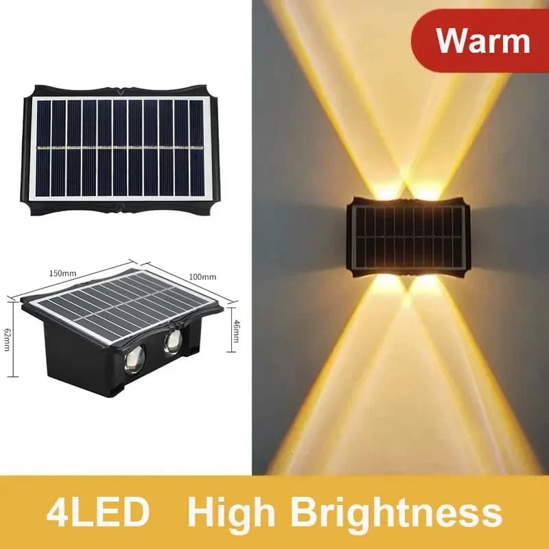 Lampe murale solaire extérieure lumière LED solaire étanche haut et bas éclairage lumineux balcon co