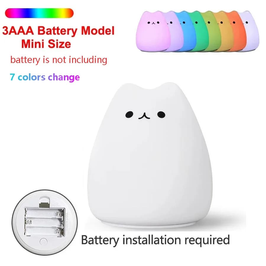 Veilleuse LED en silicone en forme de baleine mignonne, lampe pour enfants avec capteur tactile et m