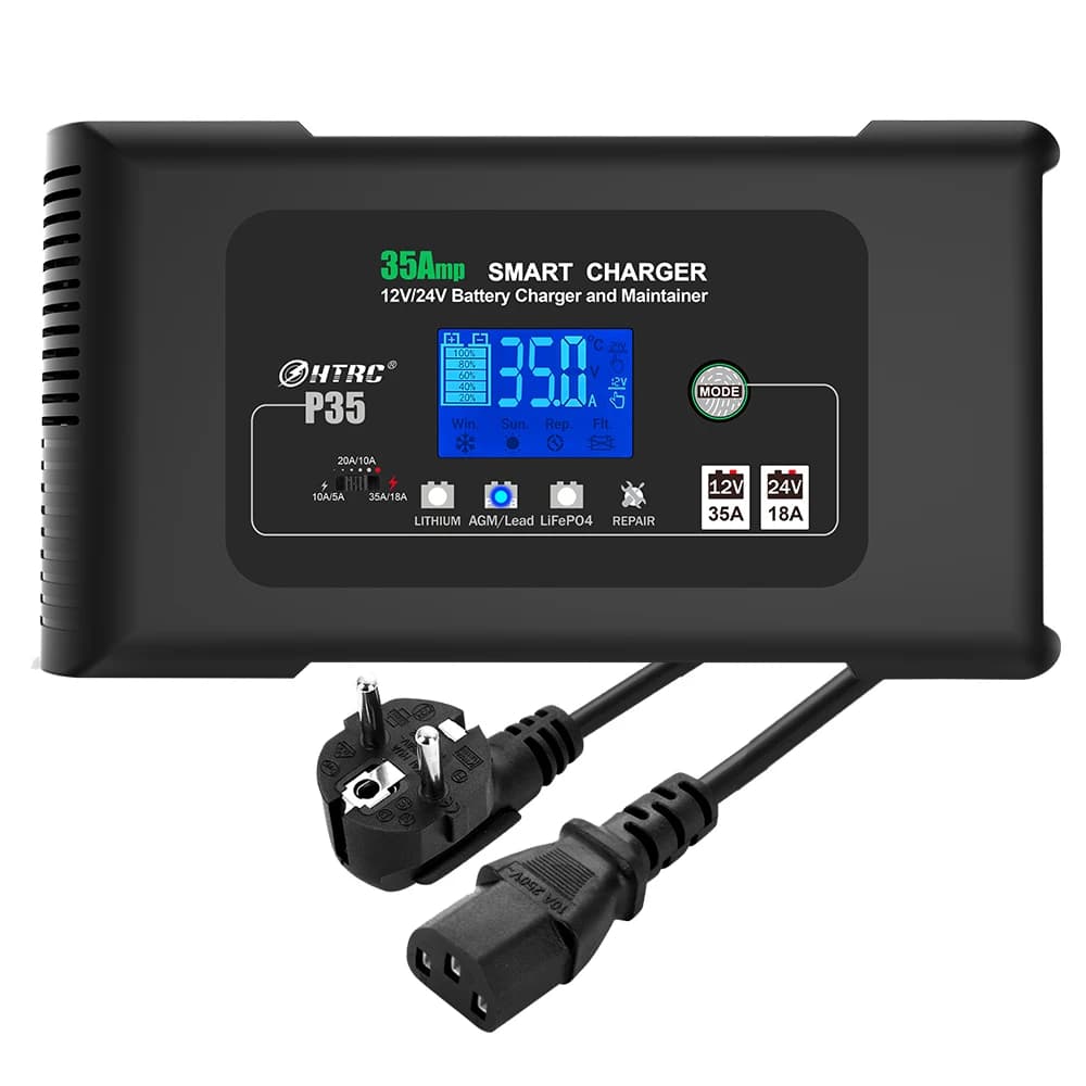 HTRC grande puissance 35A 12V 24V chargeur de batterie de voiture pour Auto Moto camion Moto AGM plo