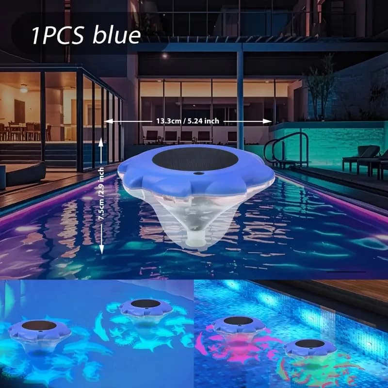 Lampe solaire pour piscine, lumière LED flottante imperméable pour l'extérieur, avec lampes solaires
