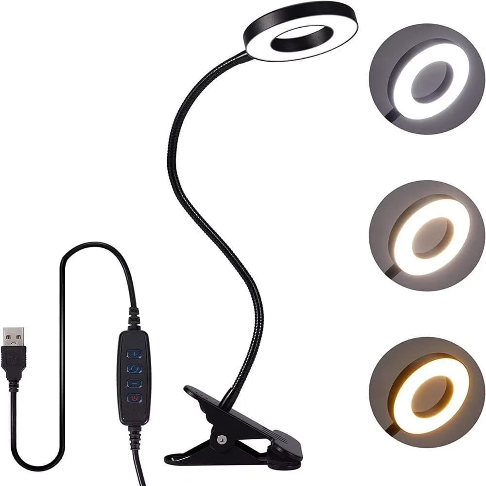 48 LED lampe de bureau Clip USB livre lumière chevet 360 °   Protection oculaire flexible col de cyg