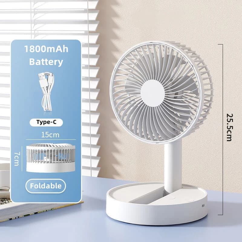 Ventilateur pliable USB avec 4 vitesses et synchronisation, mini ventilateur à piles pour chambre à 