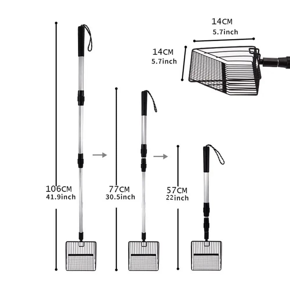 Pelle à merde de poulet extensible, râteau de poulailler, pelle à litière pour chat, pelle à tamisag