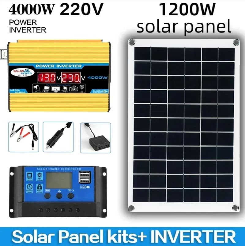 Kit de contrôleur de charge de batterie automobile, onduleur solaire, panneau solaire, puissance d'i