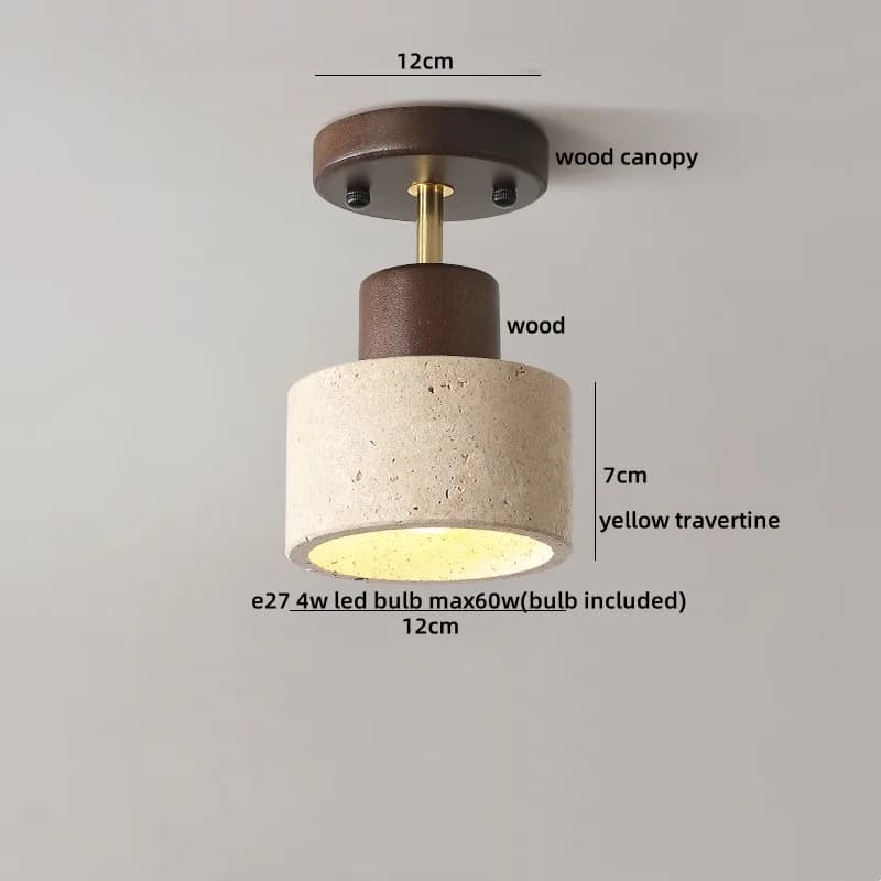 Plafonnier LED IWHD en fer forgé pour couloir, salon, porche, style Wabi Sabi, en marbre, décoration
