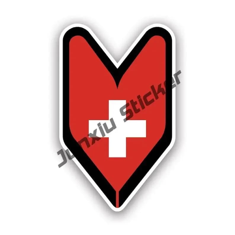 Autocollant d'insigne de conducteur suisse pour voiture, souvenir, blason de voiture, bouclier, sens