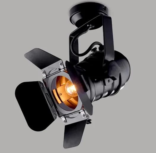 Plafonnier industriel rétro noir sur rail, luminaire pour loft, luminaire pour bar, restaurant, vête