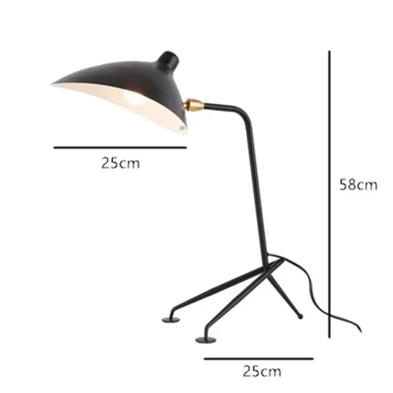 Serge Mouille-Lampe autoportante MCL avec trépied, en noir et blanc, luminaire décoratif d'intérieur
